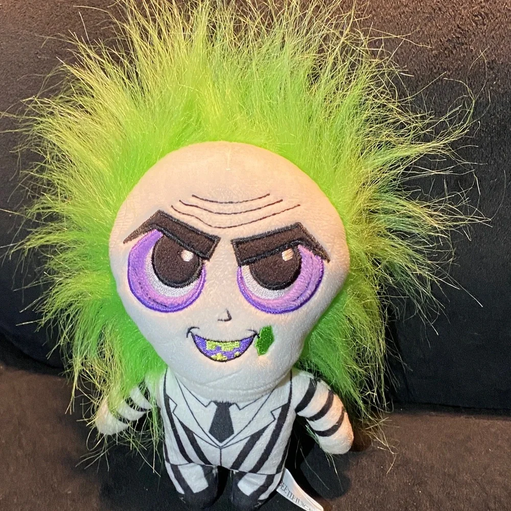 Plush Toy with Green Hair and Striped Suit iconic Beetlejuice